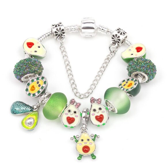 925 Fruit Series Children's Themed Decorative Pendant Bracelet - Picture 1 of 5